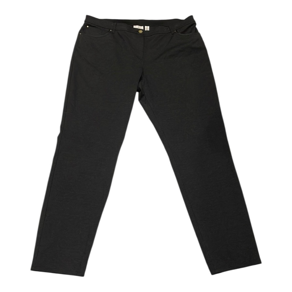 So Slimming Payton‎ Pants Ponte Knit Dark Gray Chicos Women Sz 20 Tall